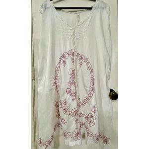 VERY Rare Magnolia Pearl Antique Cotton Embroidered Slip dress